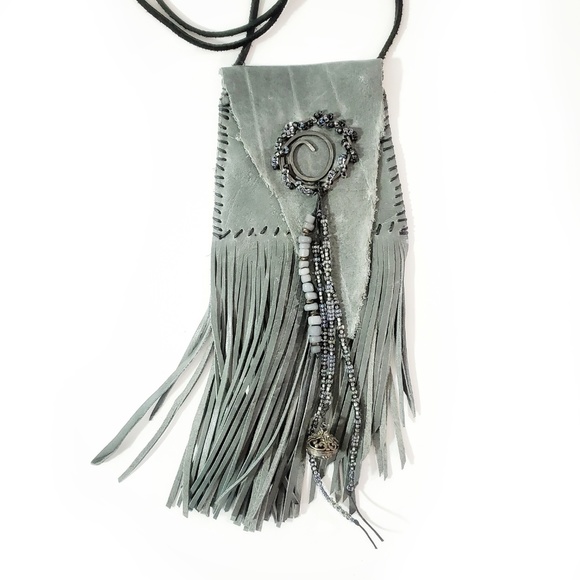 Artisan Hand Stitched Soft Leather Keepsake Bag - Picture 2 of 7